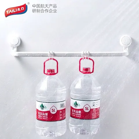 Vakuum Saugnapf Handtuchhalter Ohne Bohren Badezimmer Aufbewahrungsregal Wandmontage Aluminiumlegierung Schiene Mit Gleitenden Haken Für Küche Dusche