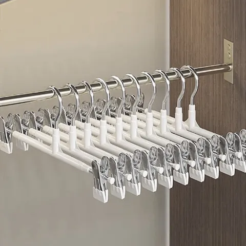 Non-Slip Stainless Steel Pant Hanger Dipped Coating Space Saving Wardrobe Clip Hanger For JK Skirts Trousers Closet Organizer