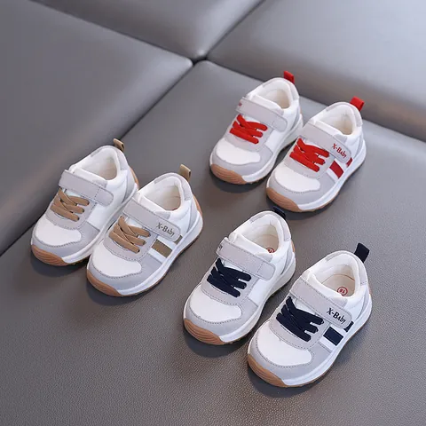 Toddler Boys Girls Casual Sneakers Breathable Mesh Soft Sole Non-Slip Walker Shoes Hook And Loop German Army Trainer Style White Shoes