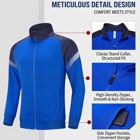 Unisex Sportbekleidung Trainingsanzug Farbblock Stehkragen Reißverschluss Jacke Und Hose Set Für Herren Damen Fitness