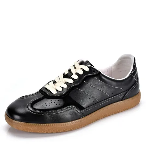 Men's Retro GAT Shoes First Layer Cowhide Leather Casual Board Shoes Gum Sole Stitched Low Top Sneakers Fashion Versatile
