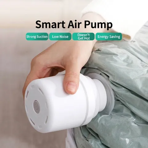 Portable Electric Vacuum Pump For Storage Bags White ABS Small Household Air Extractor For Clothes Quilt Space Saving Handheld Pump