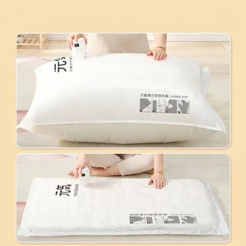 Vacuum Compression Storage Bags for Clothes Quilts Blankets Space Saving Reusable Sealed Bags with Electric Manual Pump