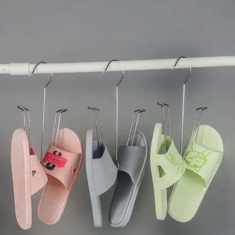 Stainless Steel Shoe Drying Rack Double Hooks Windproof Shoe Hanger Non-Slip Space Saving Balcony Outdoor Shoe Organizer