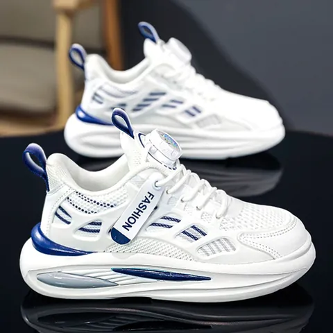 Baskets Décontractées pour Garçons Chaussures Dad en Maille Respirante pour Enfants Chaussures de Course à Boucle Rotative