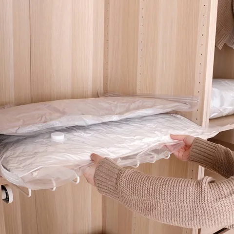Verdickte Vakuum-Kompressionsbeutel Für Kleidung Decken Transparent Platzsparender Siegelbeutel Haushalt Aufbewahrungsorganisator