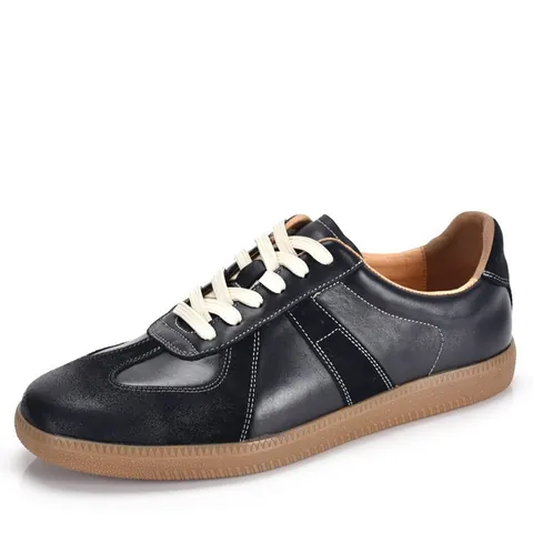 Men's Retro German Army Trainer GAT Shoes Genuine Leather Sneakers Casual Board Shoes Autumn White Black Gum Sole Flat Shoes