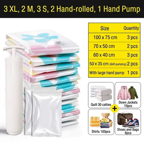 Blumen Vakuum Aufbewahrungsbeutel Kombination Mit Manueller Pumpe Platzsparend Wiederverwendbar Luftdicht Kleidung Decke Organizer