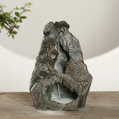 Zen Berg Waterval Backflow Wierookbrander Hars Landschap Wierookhouder Huis Kantoor Aromatherapie Decoratief Ornament