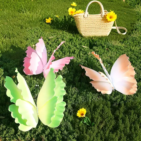 Große 3D Schaumstoff Schmetterling Dekoration Mit Verlauf Farben Und Künstlicher Perle Für Hochzeit Mall Fotografie Hintergrund Requisiten