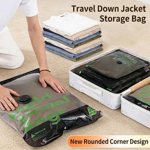 Reise Vakuum Kompressionsbeutel Abgerundete Ecken Platzsparende Koffer Organizer Taschen für Kleidung Bettwäsche Wasserdicht