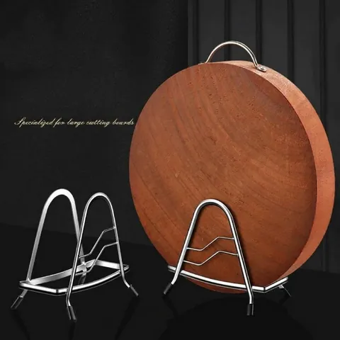 201 Stainless Steel Cutting Board Rack Pot Lid Holder Kitchen Storage Organizer Widened Slot Design Heavy Duty Stand Silver