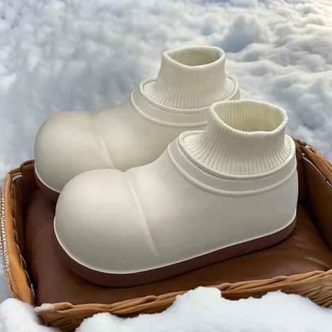 Kinder Winter Warme Baumwollschuhe Wasserdicht EVA Verdickt Vlies Gefüttert Hausschuhe Für Mädchen Jungen Rutschfest Stiefel