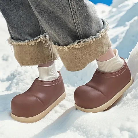Kinder Winter Warme Baumwollschuhe Wasserdicht EVA Verdickt Vlies Gefüttert Hausschuhe Für Mädchen Jungen Rutschfest Stiefel