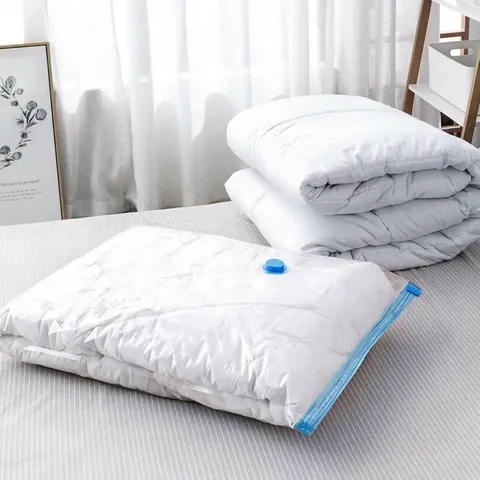 Vacuum Compression Storage Bags For Quilts Clothes Blankets Transparent Blue Edge PA PE Material Thickened Space Saving Organizer Bag