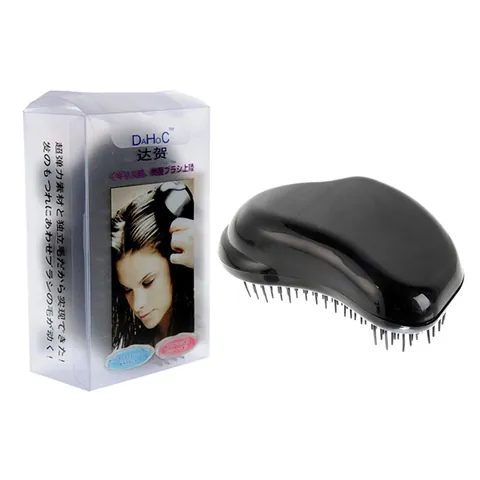 Schwarze Entwirrbürste Ergonomische Massagekamm PE-Material Für Damen Und Haustiere Haarpflege