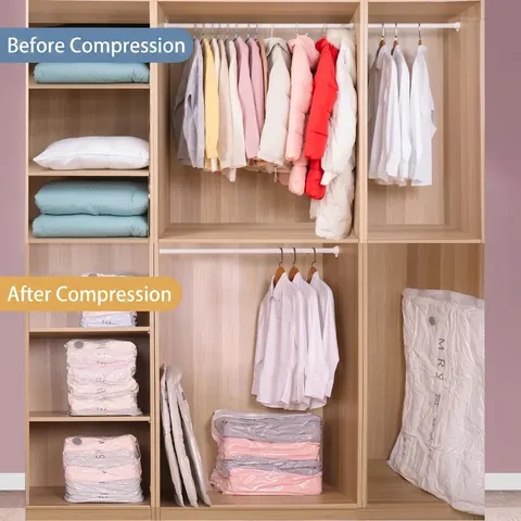 Mrs Bag Vakuum Aufbewahrungsbeutel Für Bettwäsche Kleidung PA PE Material Wiederverwendbar Platzsparend Kompressionsbeutel Mit Ventil Heim Organisation Reise