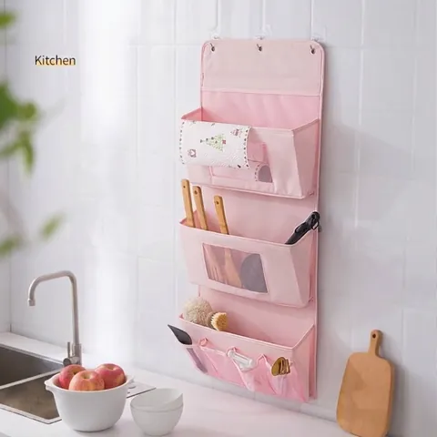 Modern Minimalist Wall Hanging Storage Bag Polyester Multi-layer Door Closet Organizer Bathroom Kitchen Bedroom Hanging Pocket Pouch