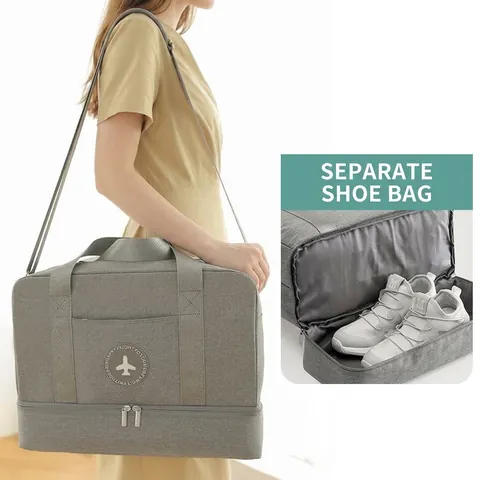 Large Capacity Travel Bag Dry Wet Separation Shoe Compartment Waterproof Oxford Duffel Bag Fitness Gym Trolley Sleeve