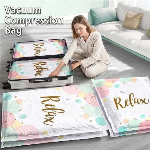 Vacuum Compression Bag For Quilts Clothes Durable PET PE Storage Bag Space Saving Reusable Sealing Organizer For Travel Home