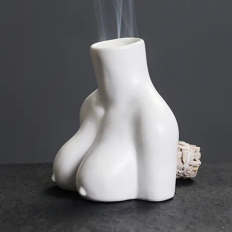 Noords Creatief Body Art Keramiek Wierookbrander Minimalistisch Mat Torso Standbeeld Palo Santo Salie Houder Zen Home Decor Sculptuur