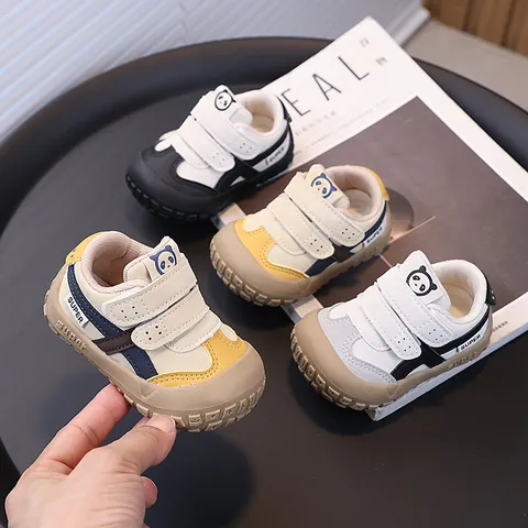 Zapatos Primeros Pasos Bebé Panda Dibujos Animados Zapatillas Deportivas Antideslizante Anticolisión Aire Libre Velcro Casual Niños Niñas