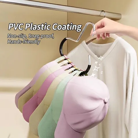 Gancho para Sombreros en Forma de S Organizador de Armario Recubierto de PVC Antideslizante Percha para Bufandas y Corbatas