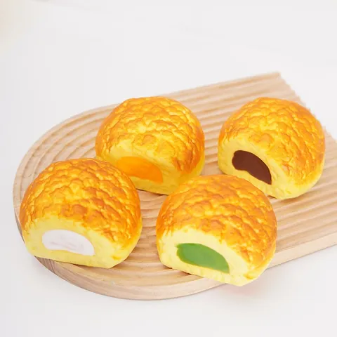 Simulation PU Bread Slow Rebound Squishy Toy Stress Relief Filling Bun Model Desktop Decoration Gift