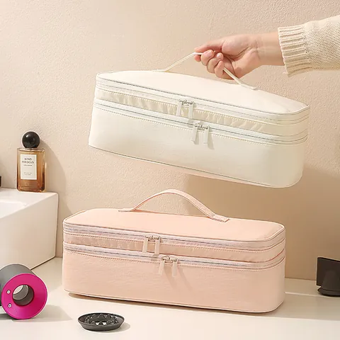Portable Double Layer Hair Styler Storage Bag Waterproof Nylon Carrying Case Organizer For Hair Dryer And Hair Curler Tools