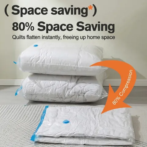 Vacuum Storage Bags For Clothes Comforters Space Saving Bags Reusable Transparent Compression Bags With Electric Air Pump For Travel Home Organization