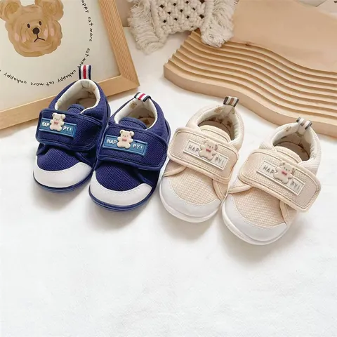 Baby Cartoon Bär Lauflernschuhe Weiche Sohle Kleinkind Gehende Schuhe Mesh Atmungsaktiv Klettverschluss Rutschfest Kinder Schuhe