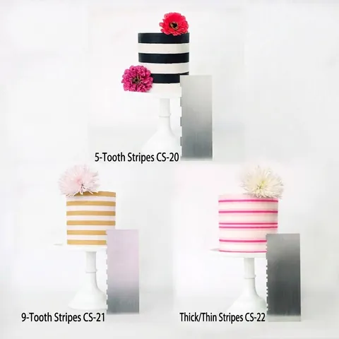 Professional Stainless Steel Cake Scraper Icing Smoother Comb Baking Decorating Tools For Cream Ganache Jelly Large Size