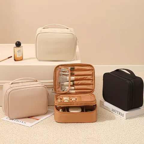 Bolsa de Maquillaje de Tela Oxford de Gran Capacidad Organizador de Artículos de Tocador de Viaje Portátil Bolsa de Cosméticos Impermeable