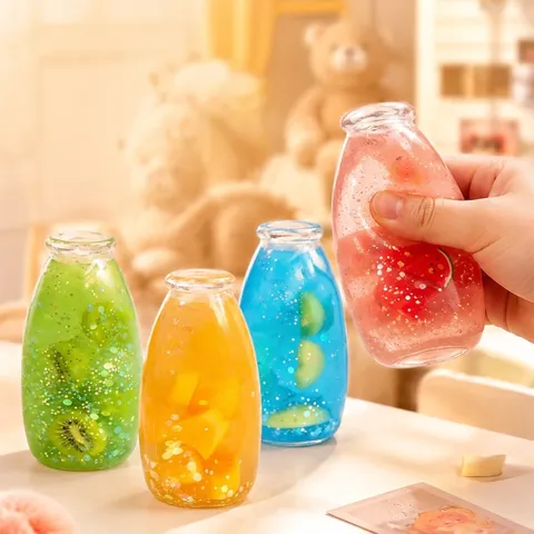 Simulation Banana Drifting Bottle Toothpaste Squishy Stress Relief Toy Filled With Vaseline And Fruit Slices Soft Toy