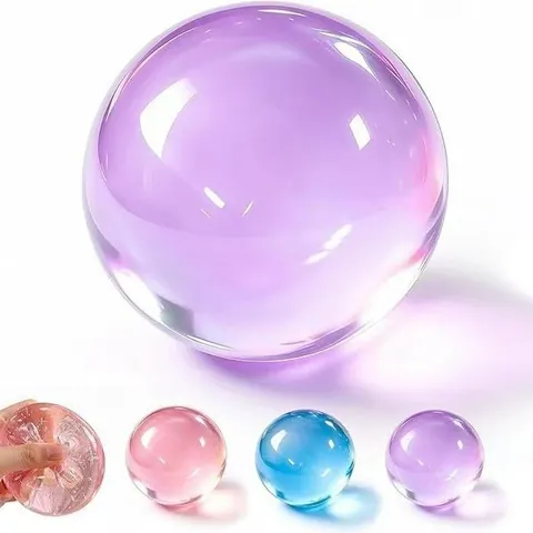 Coconut Ball Squishy Stress Ball Toy Handmade Translucent Maltose Stress Relief Toy For Office Home Adults Kids Gift
