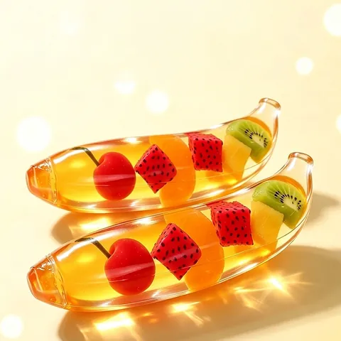 Simulation Banana Drifting Bottle Toothpaste Squishy Stress Relief Toy Filled With Vaseline And Fruit Slices Soft Toy