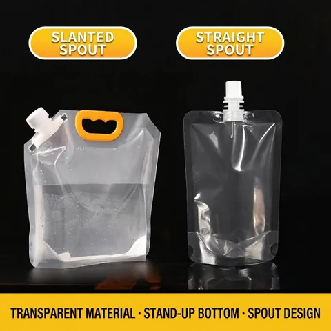Transparent Stand-up Spout Pouch Food Grade Leakproof Liquid Drink Packaging Bag For Beer Juice Grain Storage