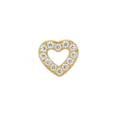 F136 Titanium Alloy 18K Gold Plated Piercing Stud Earrings Zirconia Inlaid Heart Moon Butterfly Star DIY Accessories For Unisex Jewelry
