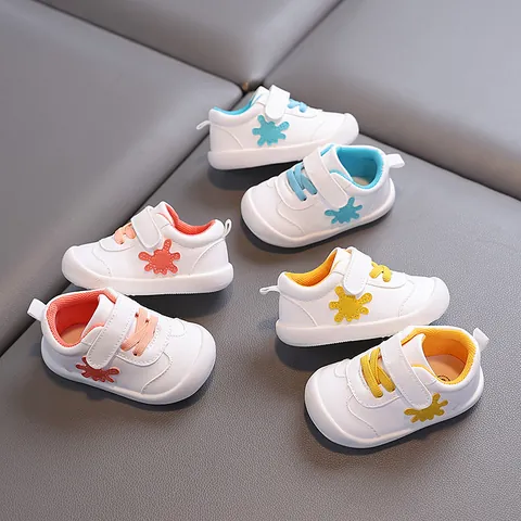 Toddler Baby Walking Shoes 1-3 Years Old Kids Breathable Mesh Non-Slip Soft Sole Sneakers For Boys Girls Velcro Closure