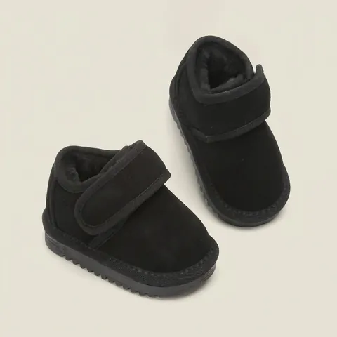 Genuine Leather Toddler Winter Snow Boots Warm Faux Fur Lined Anti Slip Cotton Shoes For Boys Girls Infants Kids Boots