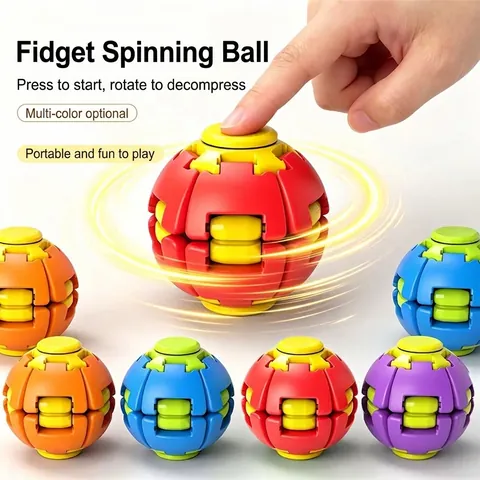 Decompression Fidget Spinner Ball Toy For Adults Kids Stress Relief Rotating Ball Mechanical Telescopic Sensory Desktop Toy