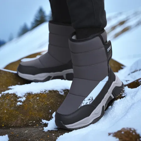 Botas de Nieve para Niños Niñas Forro de Felpa Espesado Cálido Repelente al Agua Al Aire Libre Antideslizante Botas de Algodón para Actividades en la Nieve