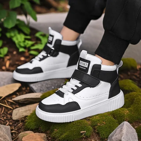 Scarpe da Ginnastica Bianche Alte da Donna Stile Coreano Traspirante Casual Suola Spessa per Ragazze Bambini