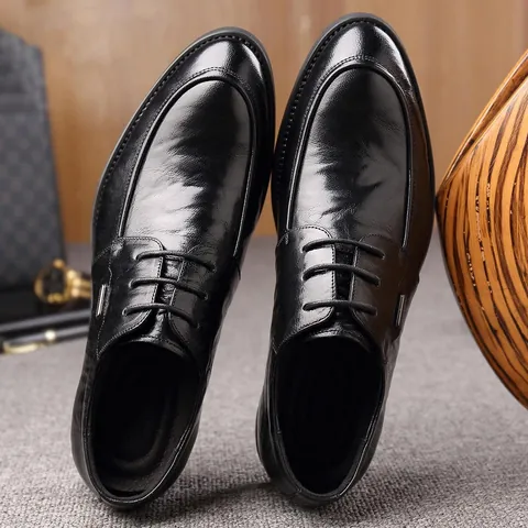 Zapatos Derby Formales de Negocios para Hombre Cuero Dividido Punta Estrecha Cordones Boda Zapatos de Vestir Oficina Diario