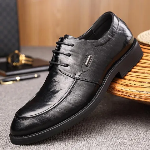 Zapatos Derby Formales de Negocios para Hombre Cuero Dividido Punta Estrecha Cordones Boda Zapatos de Vestir Oficina Diario