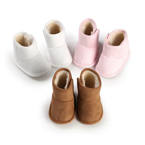 Baby Winter Snow Boots Warm Fleece Lined Newborn Infant Toddler First Walkers Shoes Soft Sole Non-slip Prewalker Booties