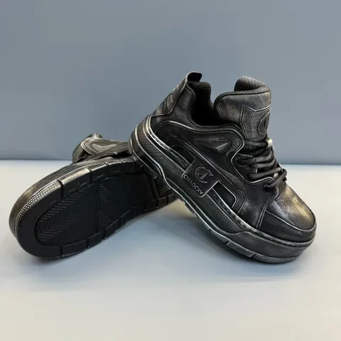 Chaussures Montantes en Cuir de Vachette Hommes Automne Hiver Semelle Épaisse Baskets Décontractées Antidérapantes Chaussures de Sport Mode