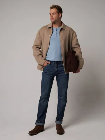 Men's Winter Fleece Lined Jeans Warm Straight Leg Denim Pants Casual Solid Color Thickened Long Trousers For Cold Weather