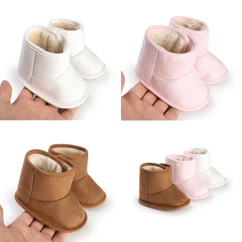 Baby Winter Snow Boots Warm Fleece Lined Newborn Infant Toddler First Walkers Shoes Soft Sole Non-slip Prewalker Booties