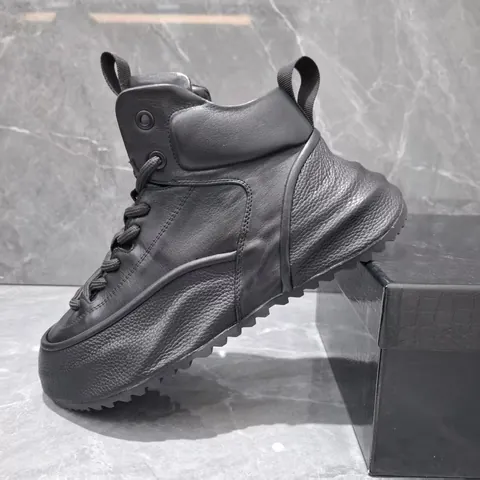 Bottines Martin en Cuir Véritable pour Hommes Hiver Luxe Léger Chaussures Old Dad avec Talon Caché Semelle Antidérapante Semelle Épaisse Baskets Décontractées